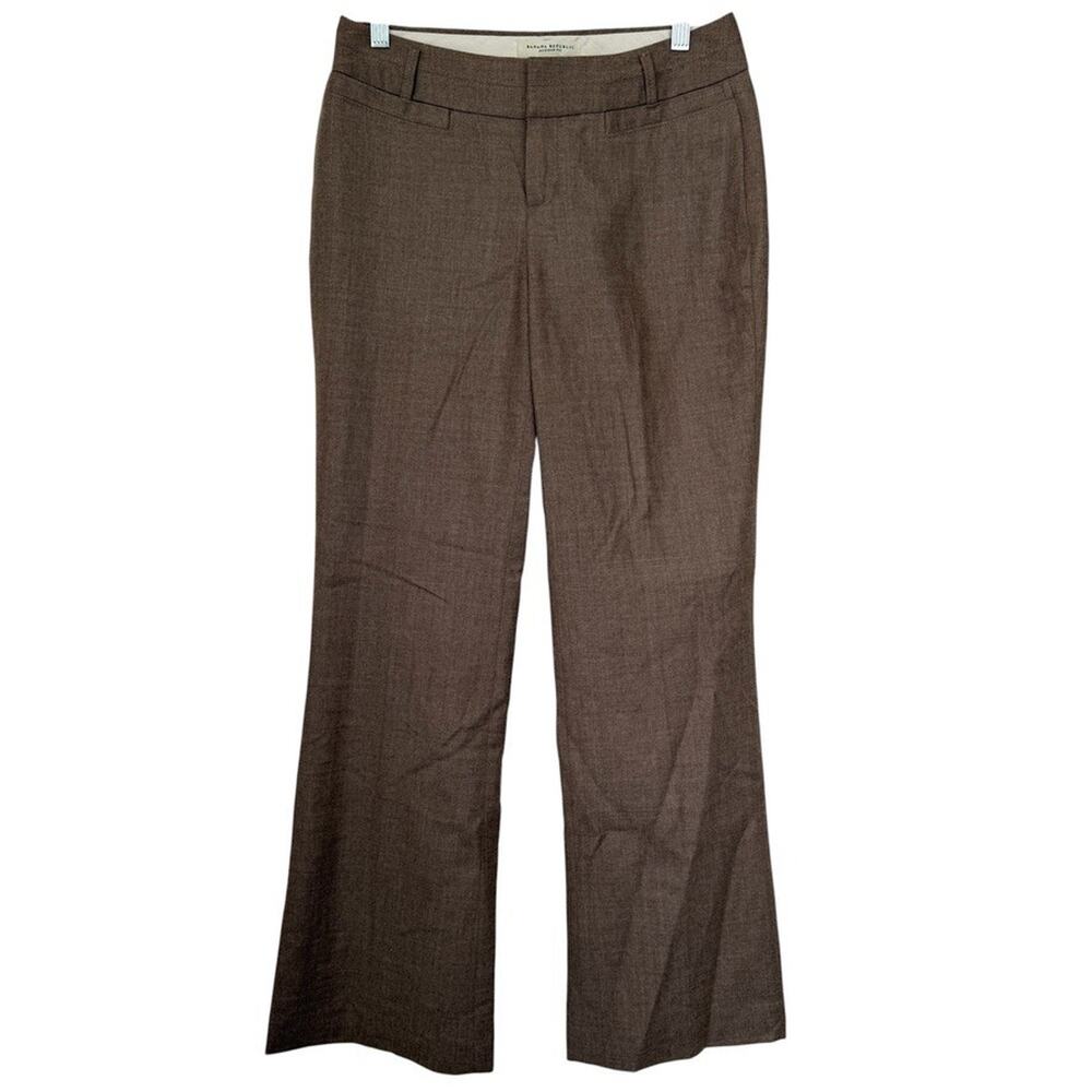 Banana Republic Jackson Fit Taupe Wool Blend Lined Stretch Dress Pants Size 2